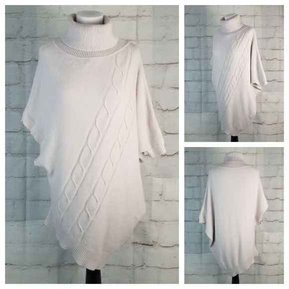 XL Asymmetrical Hem Longline Turtleneck Sweater
